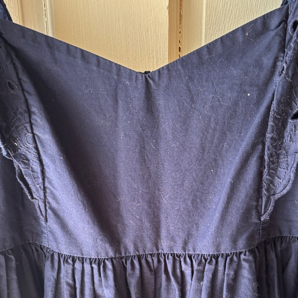 crown & ivy Navy Smocked Eyelet Maxi Dress - Picture 6 of 8